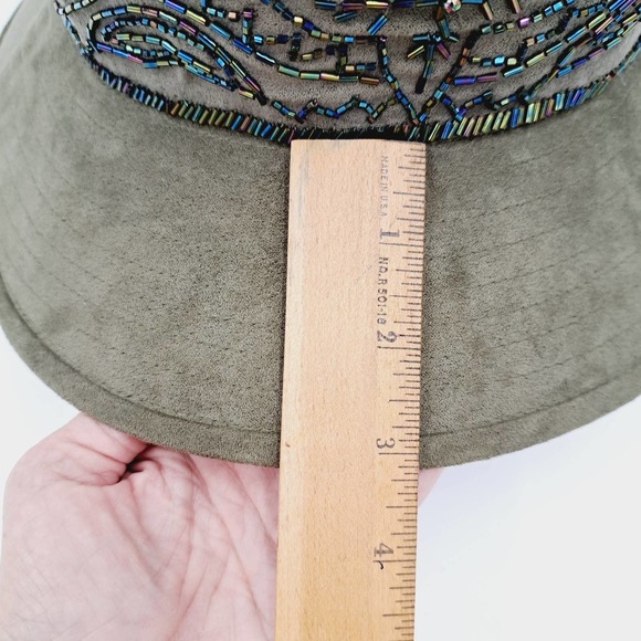 Whittall & Shon Womens Hat Green Fancy Tea Party Brim High Crown main image 4